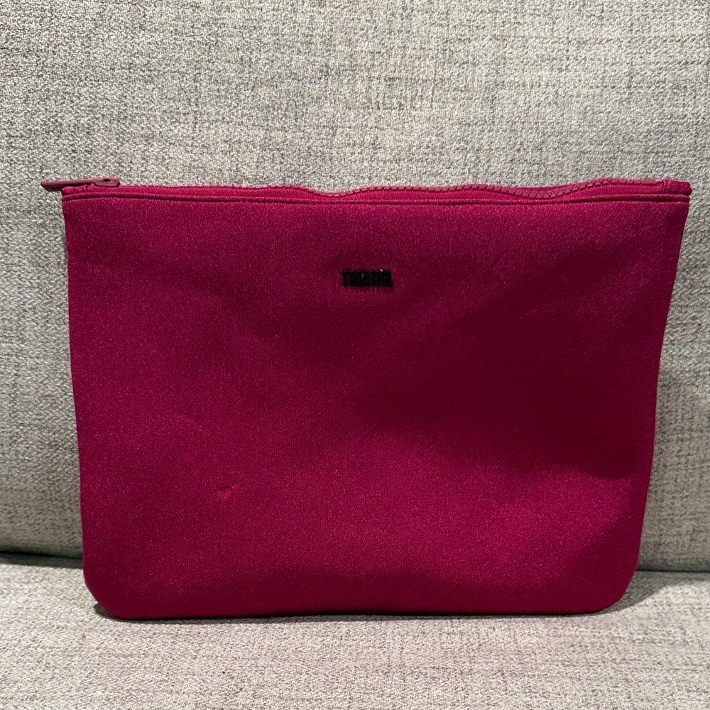 Triangl swimwear neoprene deep pink zip pouch
